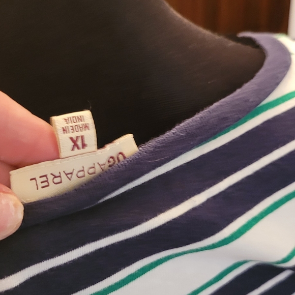 4/$19 Blue and green striped Notre Dame t-shirt XL - Picture 4 of 5